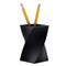Stylish Wave Pen Holder, Soft Touch Pencil Cup Stationery Desk Organizer, Black